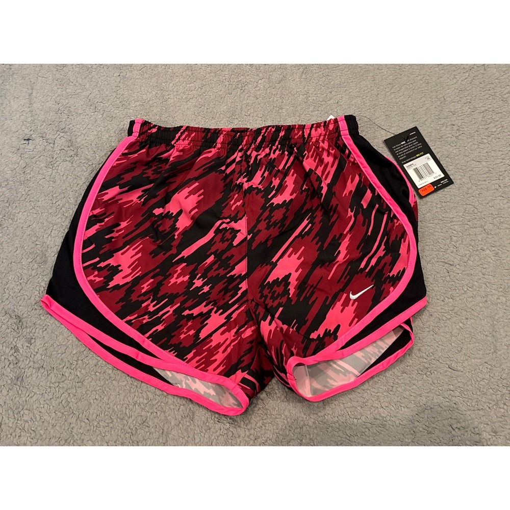 Nike Womens Dri-FIT Running Shorts Pink Black Camo Print XS 831558-639